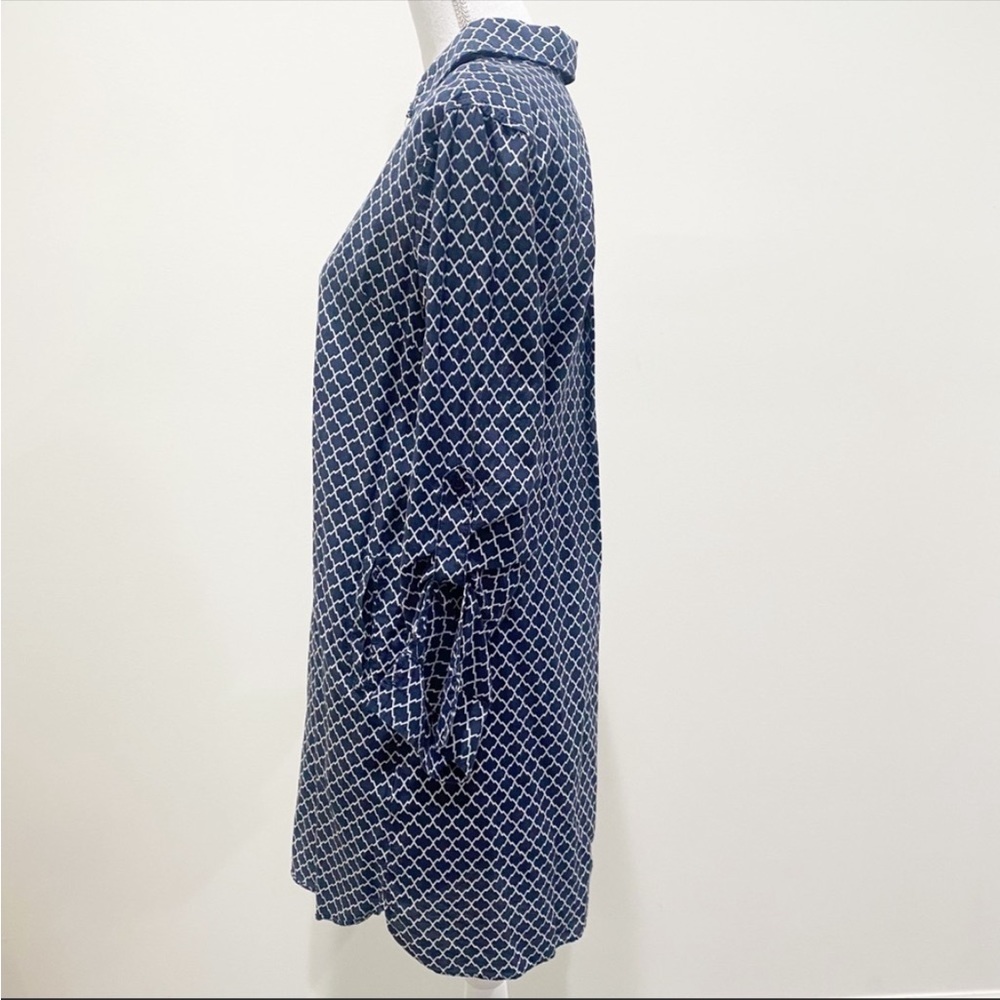 KUT FROM THE KLOTH shirt dress navy white with pockets Womenz Size 0 - Picture 3 of 10